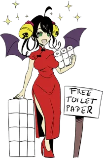 🆓 80886071 FREE TOILET PAPER toilet paper, anime, cartoon, humor whatsapp sticker