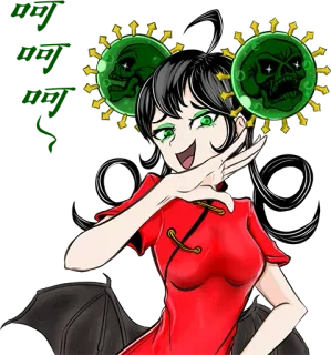 😏 ebe1581f anime, girl, cute, demon, illustration whatsapp sticker