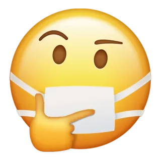 🤔 e52b0e35 Emoji, Masker, Berpikir, Covid, Pandemi telegram sticker