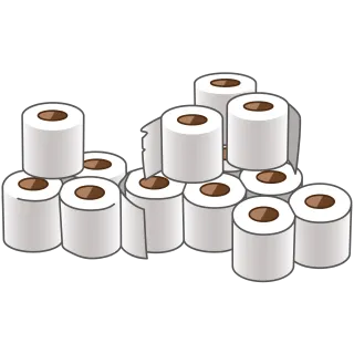 🎭 30fa4935 Toilettenpapier, Rollen, Stapel, Badezimmer, Hygiene, Vorräte telegram sticker