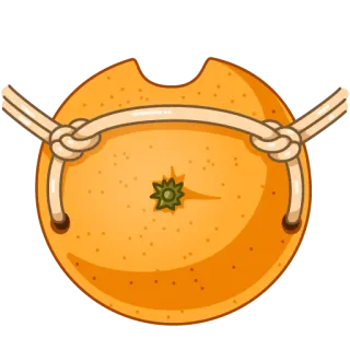 🎭 d0432e27 orange, frucht, knoten, schnur, zitrusfrucht telegram sticker