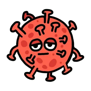 ☄ b4745bfb Covid, Vírus, Desenho animado, Doença, Doente, Enfermidade whatsapp sticker