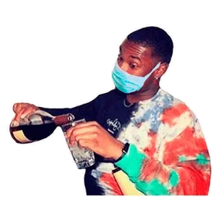 😷 146634d6 mann, gießen, trinken, maske, batik, alkohol, glas telegram sticker