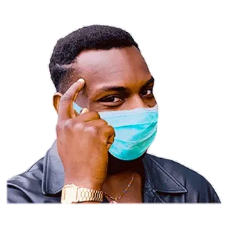 😷 81ccda9e Mann, Gesichtsmaske, Denken, Porträt, Person telegram sticker