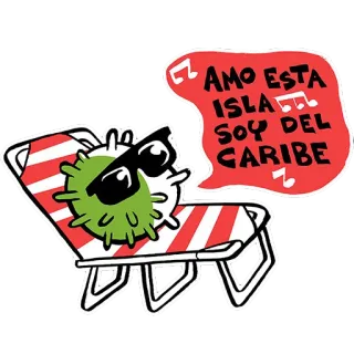 😎 2919037e AMO ESTA ISLA SOY DEL CARIBE 加勒比海, 岛屿, 海滩, 放松, 阳光, 假期 telegram sticker