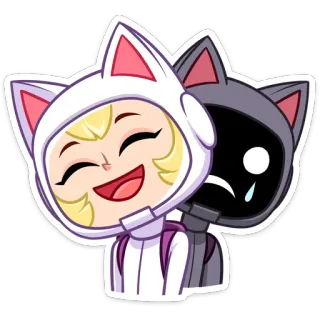 😢 6c5db697 kat, emoji, schattig, blij, verdrietig, illustratie telegram sticker