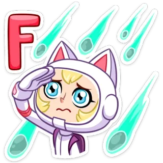 😔 70aede0c F cartoon, groet, meteoor, astronaut, personage telegram sticker