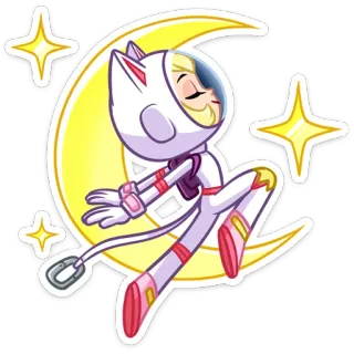 😔 8ec4ec91 kat, astronaut, maan, sterren, ruimte, cartoon, schattig telegram sticker