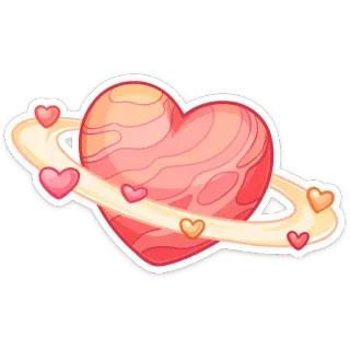 ❤ b203ea96 hart, planeet, liefde, schattig, ring, harten, ruimte, lief telegram sticker