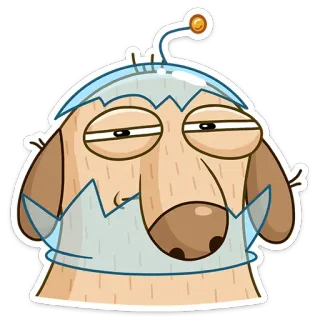 😒 04b2226a pies, astronauta, kreskówka, zwierzę, kosmos, humor telegram sticker