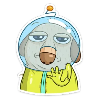 🖐 17341a4b kreskówka, zwierzę, astronauta, postać, słodki, śmieszny, kosmos telegram sticker