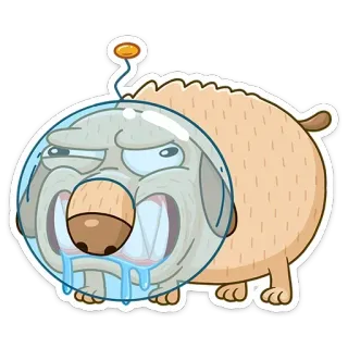 🤬 3e9a1f9a pies, naklejka, kreskówka, kosmos, zły telegram sticker