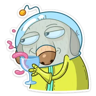🍷 cc563b0b pies, astronauta, wino, picie, kreskówka telegram sticker