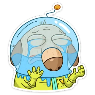 😭 ceba930c kreskówka, pies, smutny, płacz, postać, ilustracja telegram sticker