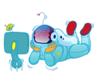 🖥 869ef55a астронавт, космос, компьютер, мультфильм, научная фантастика telegram sticker