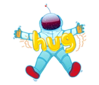 🤗 a62d244e HUG объятие, астронавт, стикер, позитив, любовь, приветствие telegram sticker