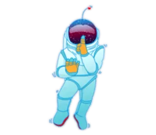 🤐 b1eab6d4 космонавт, скафандр, тсс, тихо, палец у губ, секрет telegram sticker