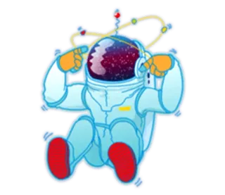 👨‍🔬 d64cc74c астронавт, космос, галактика, скафандр, стикер, мультфильм telegram sticker
