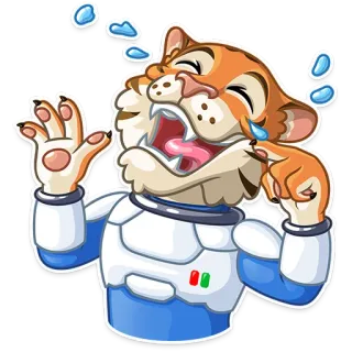 😂 afa37993 เสือ, นักบินอวกาศ, ร้องไห้, เศร้า, อิโมติคอน, สติกเกอร์, ชุดอวกาศ, น้ำตา telegram sticker