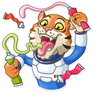 Cosmic Tiger whatsapp stickers