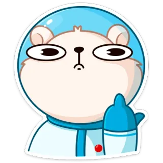 🖕 9b908449 niedźwiedź, środkowy palec, obraźliwe, kreskówka, astronauta telegram sticker