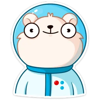 🙂 bb375019 naklejka, astronauta, niedźwiedź, kosmos, zwierzę, kreskówka telegram sticker