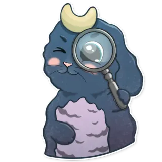 🔍 f235b160 słodkie, kreskówka, zwierzę, lupa, szukanie, kawaii telegram sticker