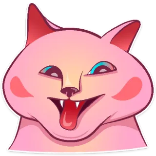 😜 16b85269 고양이, 동물, 분홍색, 귀여운, 혀 telegram sticker