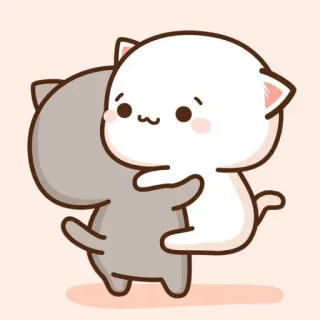 🐱 5f87366c แมว, น่ารัก, คาวาอิ, กอด, สัตว์, การ์ตูน telegram sticker