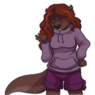 😒 64982d32 furry, anthropomorphic, beaver, cartoon, character, animal, cute, hoodie whatsapp sticker