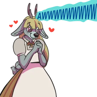 😍 9bee84a3 AWWWWWWWWWW cute, deer, hearts, cartoon, character, animal, adorable whatsapp sticker