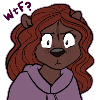 😒 ed3d8cb2 WTF? anthropomorphic, bear, cartoon, expression, questioning, confused whatsapp sticker