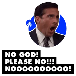 🙅‍♂️ 3bbf2aea Michael Scott The Office NO GOD! PLEASE NO!!! NOOOOOOOOOOO! lustig, schrei, fernsehen, büro, nein telegram sticker