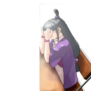 😩 191d04b3 Maya Fey Ace Attorney アニメ, 女の子, 泣く, 悲しい, エモい, ゲーム, 綾里真宵, 逆転裁判 telegram sticker