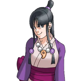 😏 91535bbc Maya Fey Ace Attorney 綾里真宵, 逆転裁判, ゲーム, アニメ, キャラクター, 霊媒, 弁護士 telegram sticker