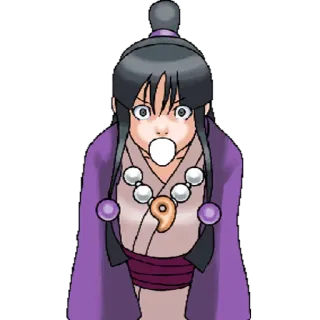 😦 b4e48689 Maya Fey Ace Attorney アニメ, 綾里真宵, 逆転裁判, びっくり, ショック, ゲーム telegram sticker