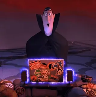 🧛‍♂ 92f6e342 Dracula Hotel Transylvania แดร็กคิวลา, โรงแรมผีหนีไปพักร้อน, ท่องเที่ยว, สติกเกอร์, แล็ปท็อป telegram sticker