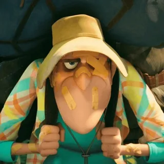 🧛‍♂ b0788222 ตัวละคร, การ์ตูน, หมวก, ตลก, หน้า, ผ้าพันแผล telegram sticker