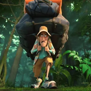 🧛‍♂ b7d0c253 นักเดินป่า, กระเป๋าเป้, การ์ตูน, ป่า, เหนื่อย, การเดินทาง, ผจญภัย telegram sticker