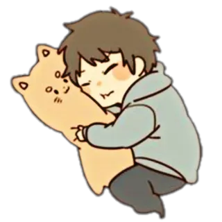 🌨 0c2309fa Q版, 狗, 拥抱, 可爱, 动漫, 漫画 telegram sticker