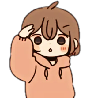 🌨 51dbd990 卡通, 可爱, 动漫, 漫画, 女孩, 帽衫, 脸红 telegram sticker
