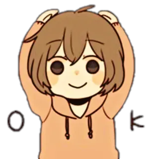 🎀 5e9a0cde OKE 卡通, 动漫, 女孩, 可爱, 快乐, 开心 telegram sticker