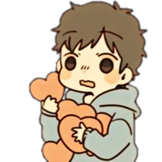 🌸 9f53fef0 动漫, 卡通, 爱心, 可爱, 可爱, 男孩, 爱 telegram sticker