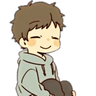 🌸 ad2c5aa6 卡通, 角色, 男孩, 可爱, 微笑, 儿童 telegram sticker