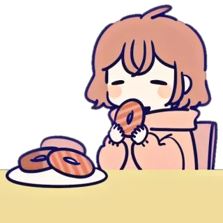 🌨 c455cfd8 甜甜圈, 食物, 甜, 甜点, 卡通, 可爱, 吃 telegram sticker