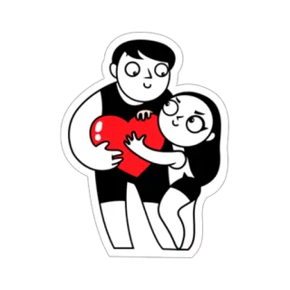 ❤ 9ae13131 amor, pareja, corazón, dibujos animados, romance, relación telegram sticker