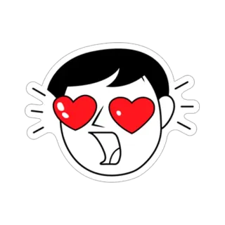 ❤ f21b405f dibujo animado, cara, expresión, amor, corazones, ojos telegram sticker