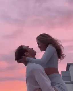 ❤️ 298a6717 couple, love, romance, sky, pink sky, sunset telegram sticker