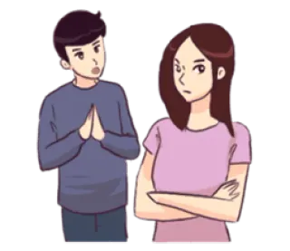 🙏 c335ba96 hoạt hình, người, bất đồng, tranh cãi, cặp đôi telegram sticker