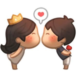 ❤ 7c36a8f4 casal, beijo, amor, desenho animado, fofo, coração, relacionamento telegram sticker